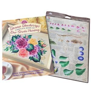 Vintage 1998 Donna Dewberry Book of One Stroke Painting Paperback Book w Bonus